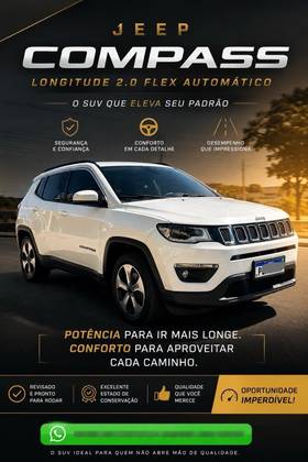 JEEP COMPASS 2.0 16V FLEX LONGITUDE AUTOMÁTICO JEEP COMPASS 2.0 16V FLEX LONGITUDE AUTOMÁTICO